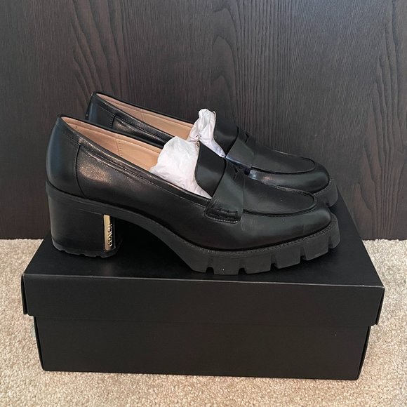 Coach Black Platform Loafers - Picture 1 of 4